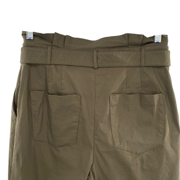 Express Wide Leg Paperbag Waist High Rise Belted Trouser Pants - Picture 4 of 8